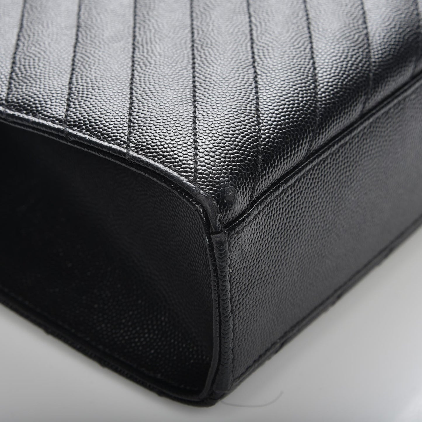 Grain De Poudre Matelasse Chevron Large Monogram Satchel Black