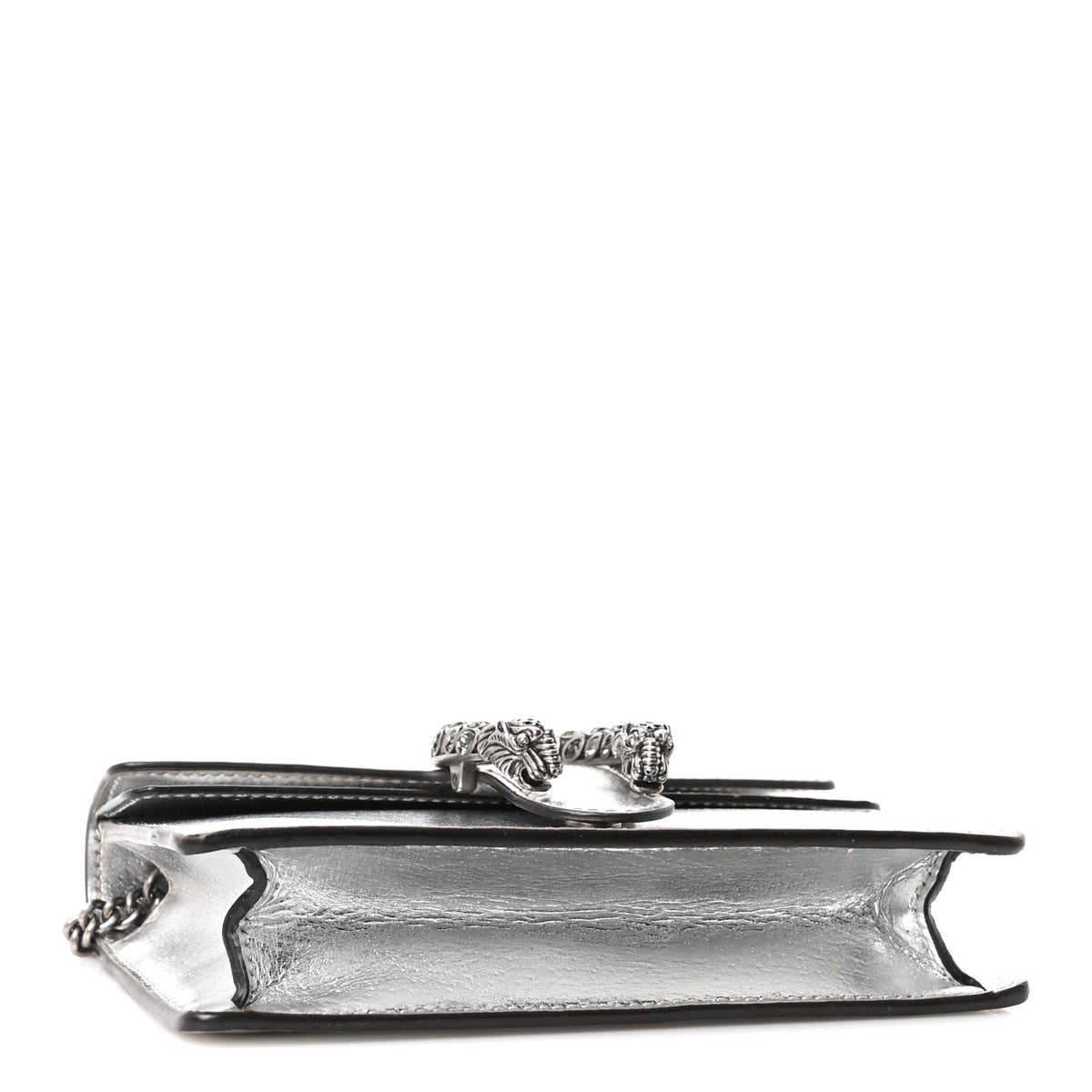 Gucci Metallic Calfskin Super Mini Dionysus Shoulder Bag Silver 4 of 10