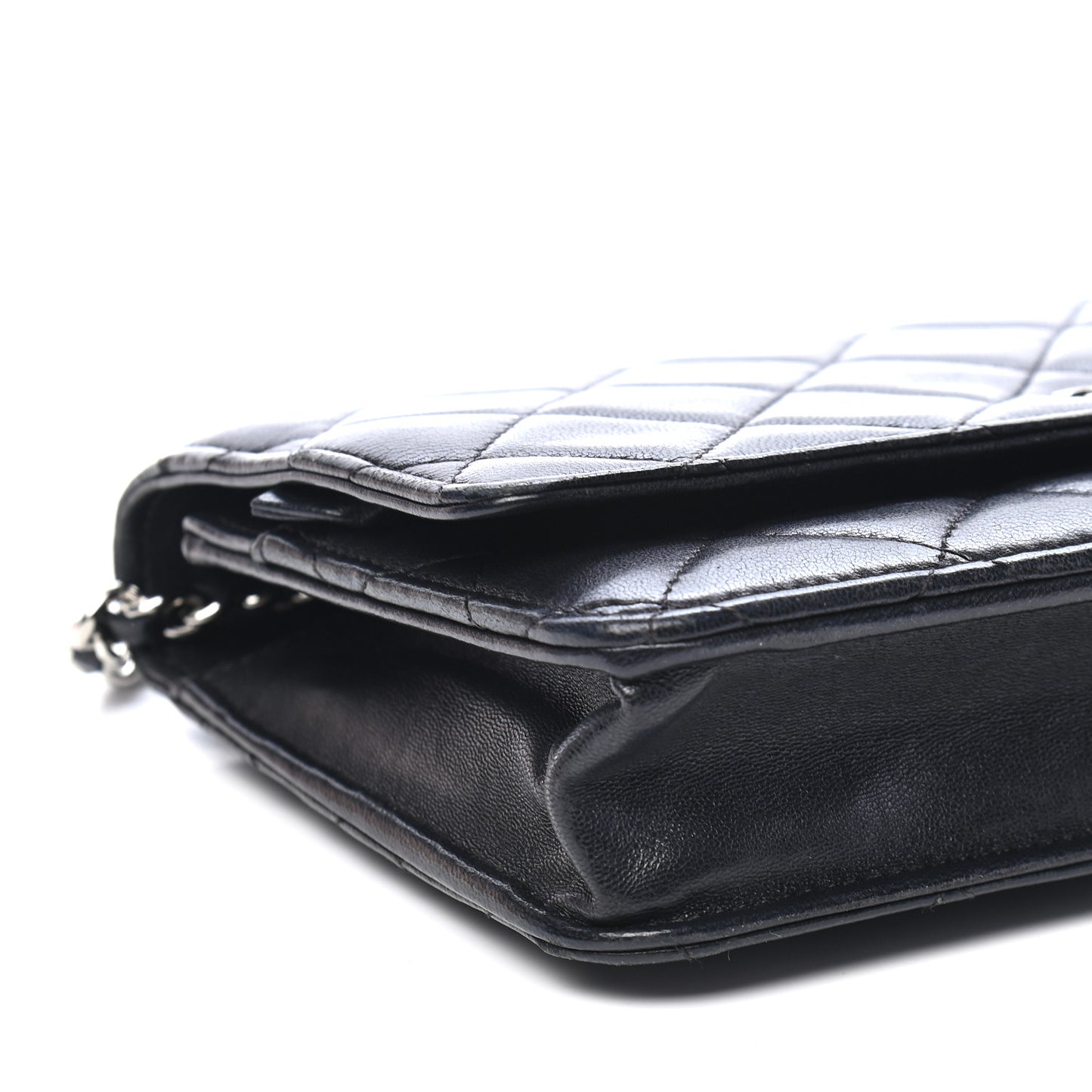 Lambskin Quilted Wallet On Chain WOC Black