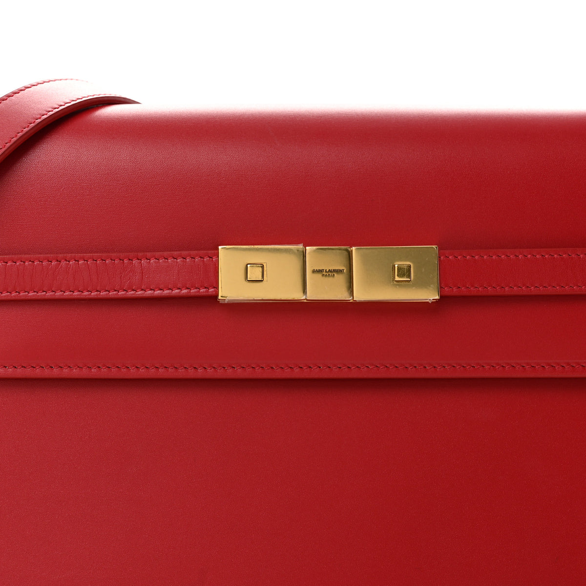 Saint Laurent Smooth Calfskin Manhattan Shoulder Bag Rouge Eros 8 of 14