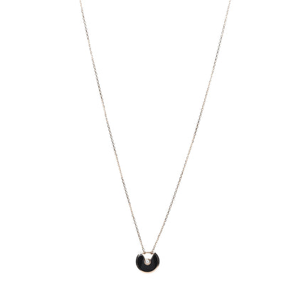 Cartier 18K Pink Gold Diamond Black Onyx XS Amulette de Cartier Pendant Necklace 1 of 6