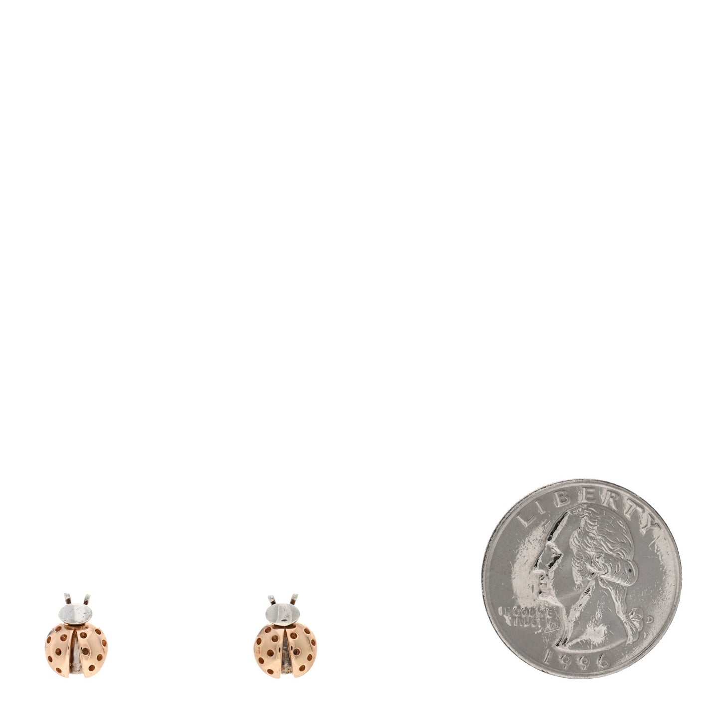 Sterling Silver 18K Rose Gold Return to Tiffany Love Bugs Ladybug Earrings