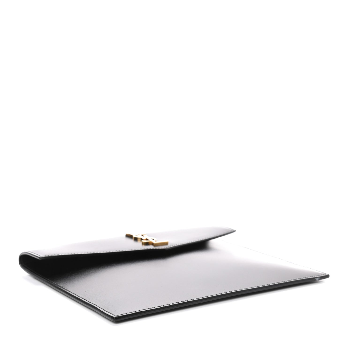 Smooth Shiny Calfskin Monogram Uptown Baby Pouch Black