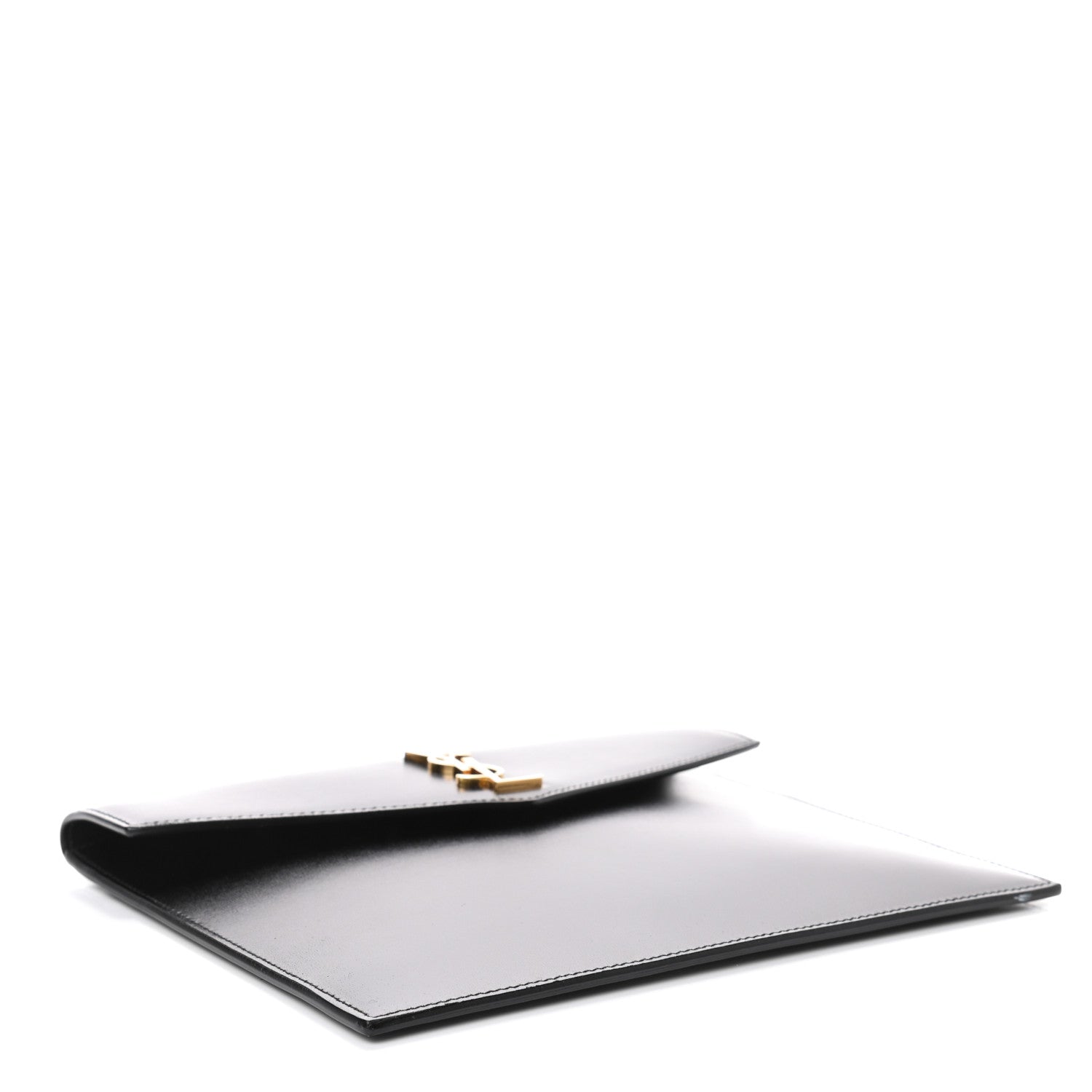 Saint Laurent Smooth Shiny Calfskin Monogram Uptown Baby Pouch Black 3 of 4