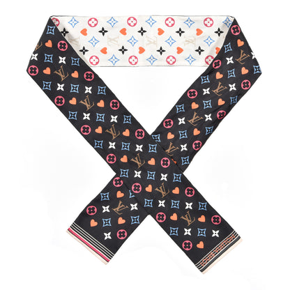 Louis Vuitton Silk Game On Bandeau Black White 1 of 3