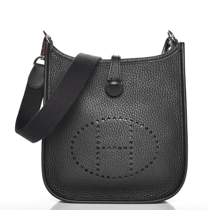 Hermes Taurillon Clemence Evelyne TPM Black 1 of 8