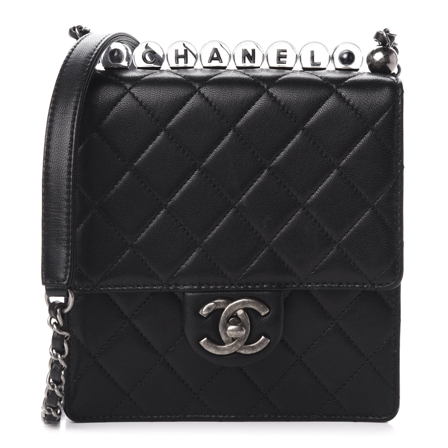 Chanel Lambskin Quilted Chic Pearls Flap Black 1 of 10