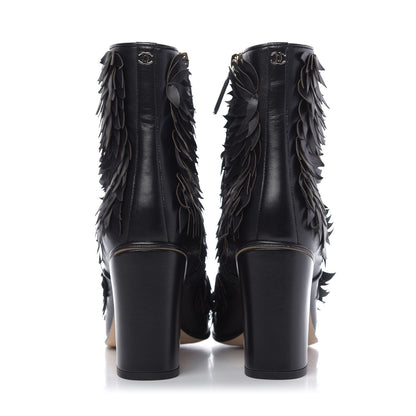 Chanel Lambskin CC Short Boots 37.5 Black 7 of 11