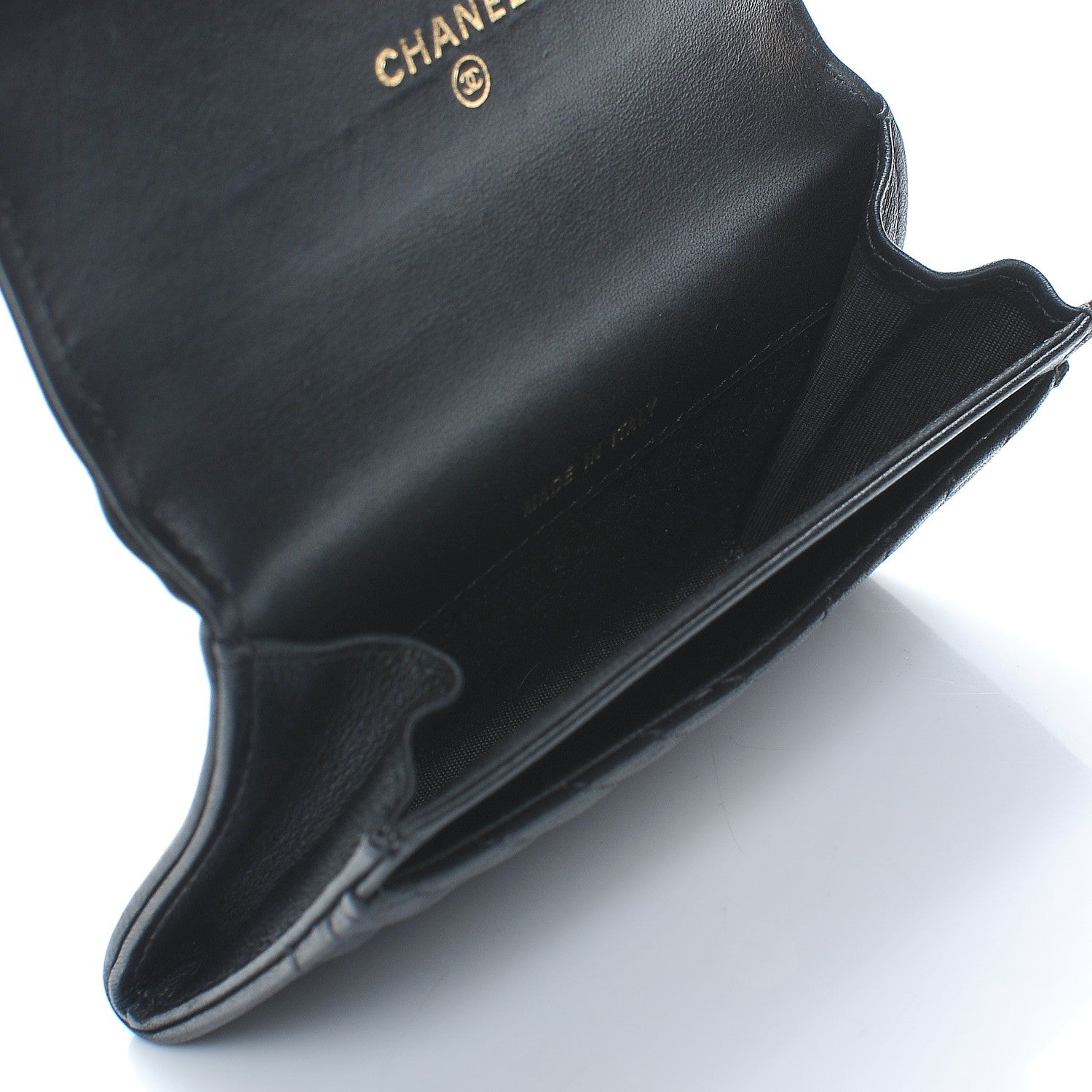 Chanel Calfskin Chevron Quilted Boy Card Holder Wallet Black 5 of 9