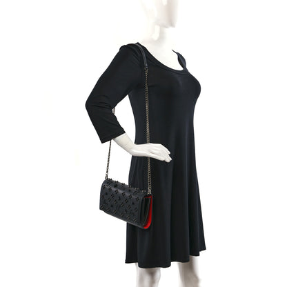 Christian Louboutin Calfskin Spikes Loubinthesky Paloma Clutch Black 2 of 12