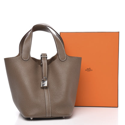 Hermes Taurillon Clemence Picotin Lock 18 PM Etoupe 10 of 10