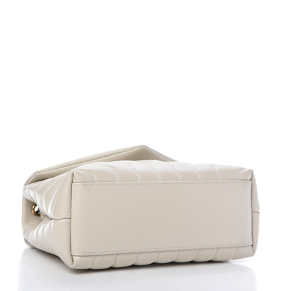 Saint Laurent Calfskin Y Quilted Monogram Small Loulou Chain Satchel Ivory 4 of 9