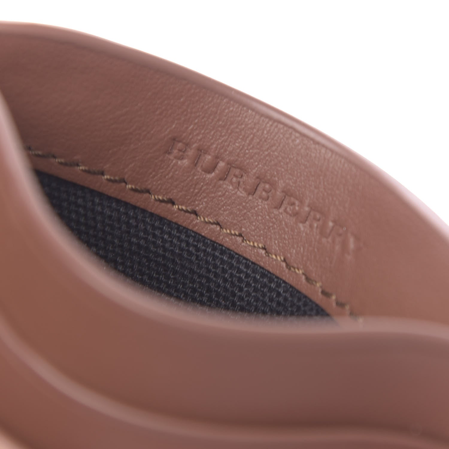 Burberry Soft Grain Calfskin Haymarket Check Izzy Card Case Tan 6 of 6