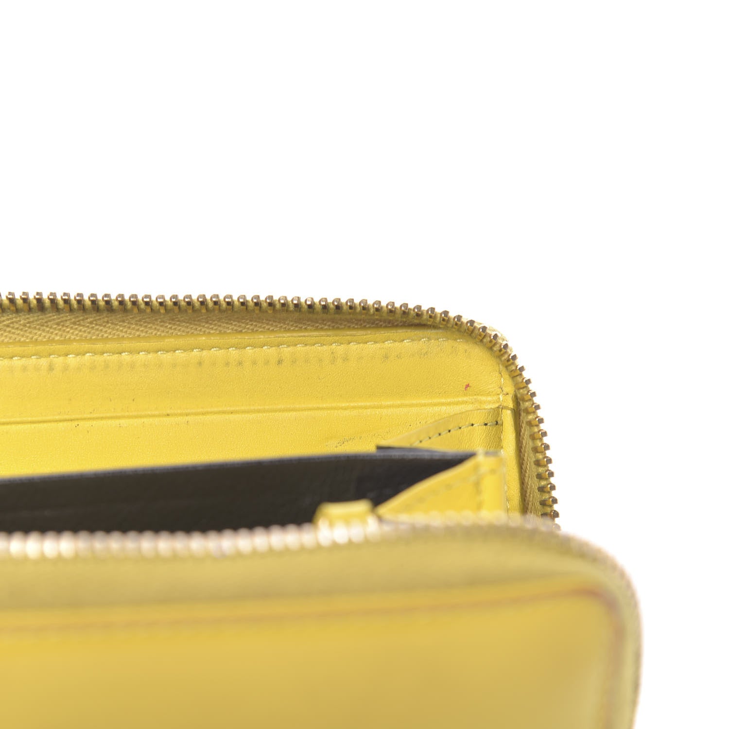 Saint Laurent Patent Calfskin Belle De Jour Zip Around Wallet Yellow 14 of 17