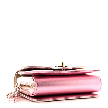 Chanel Metallic Lambskin Like A Wallet Flap Golden Pink 4 of 11