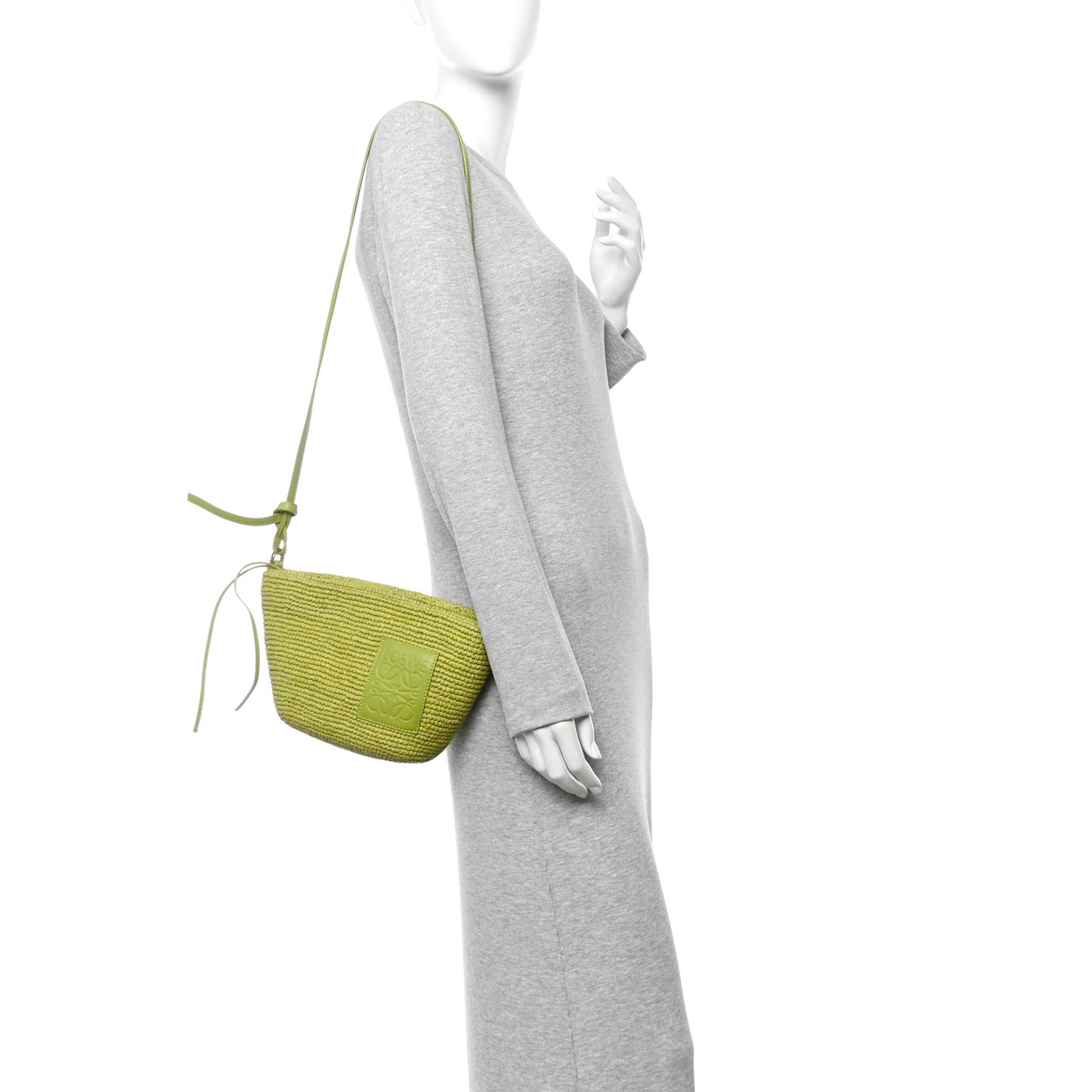 Raffia Mini Slit Tote Bag Meadow Green