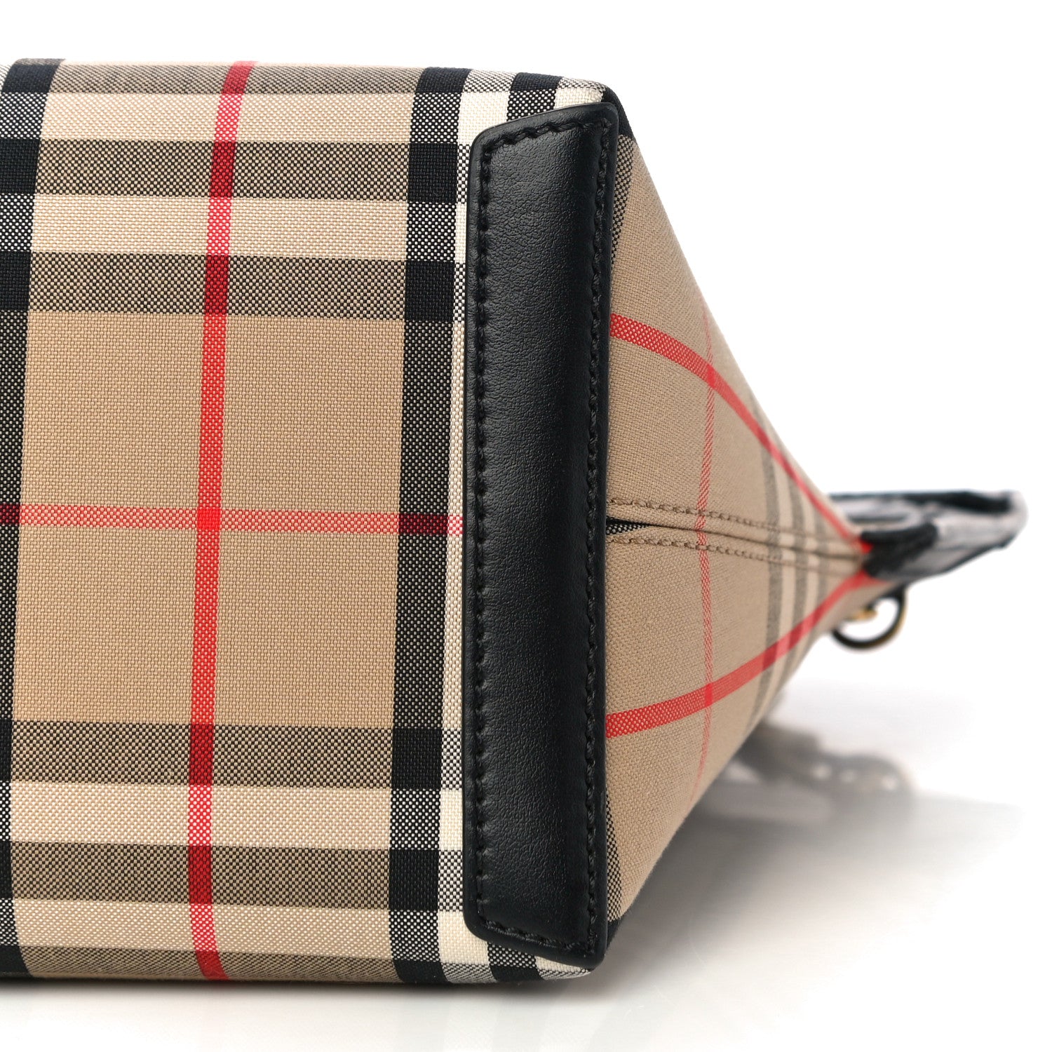 Burberry Calfskin Vintage Check Small Society Top Handle Bag Archive Beige Black 6 of 10