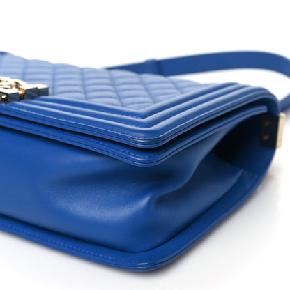 Chanel Calfskin Quilted Medium Boy Flap Blue 10 of 10