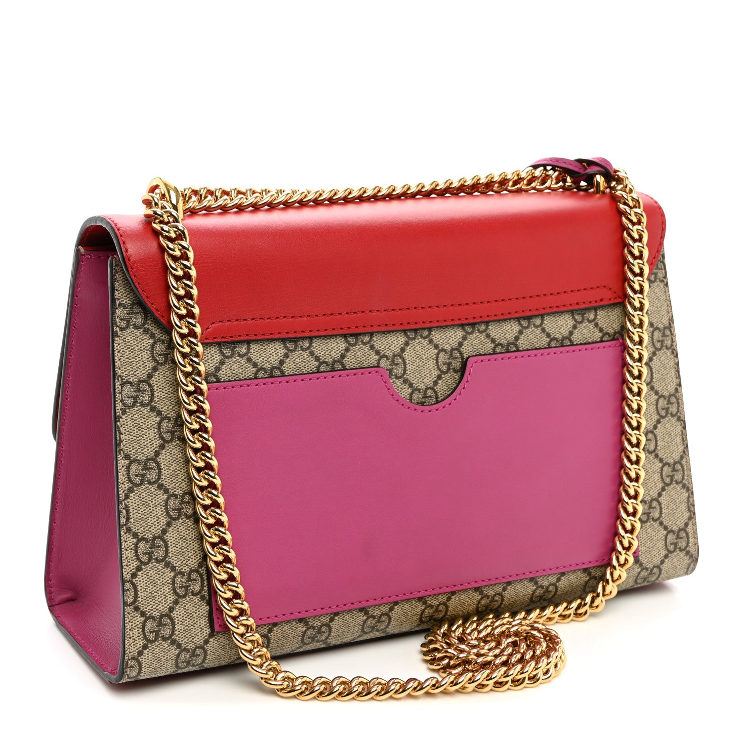 Gucci GG Supreme Monogram Calfskin Medium Padlock Shoulder Bag Beige Hibiscus Red New Rosette 3 of 10