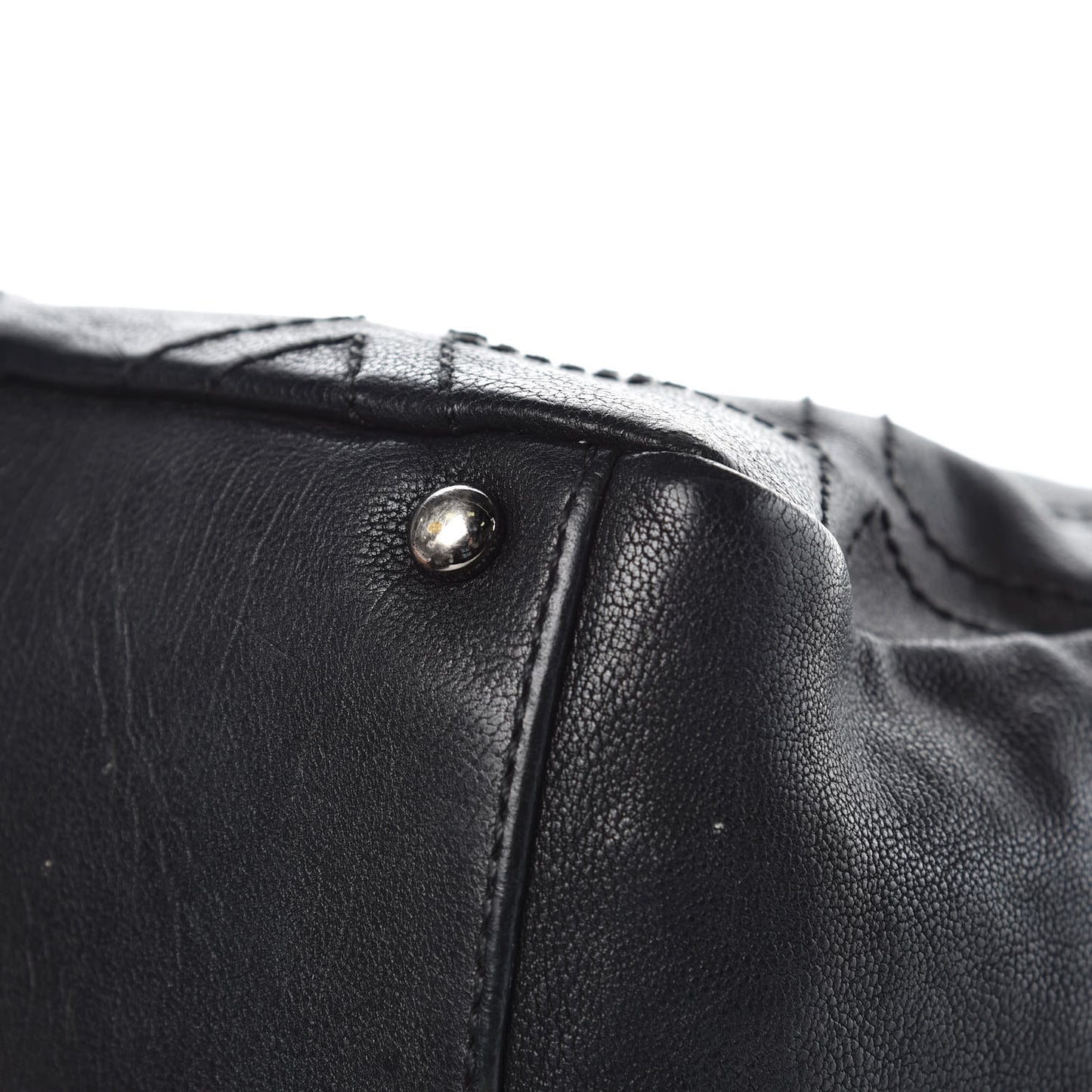 Calfskin Large Diamond Stitch Tote Black