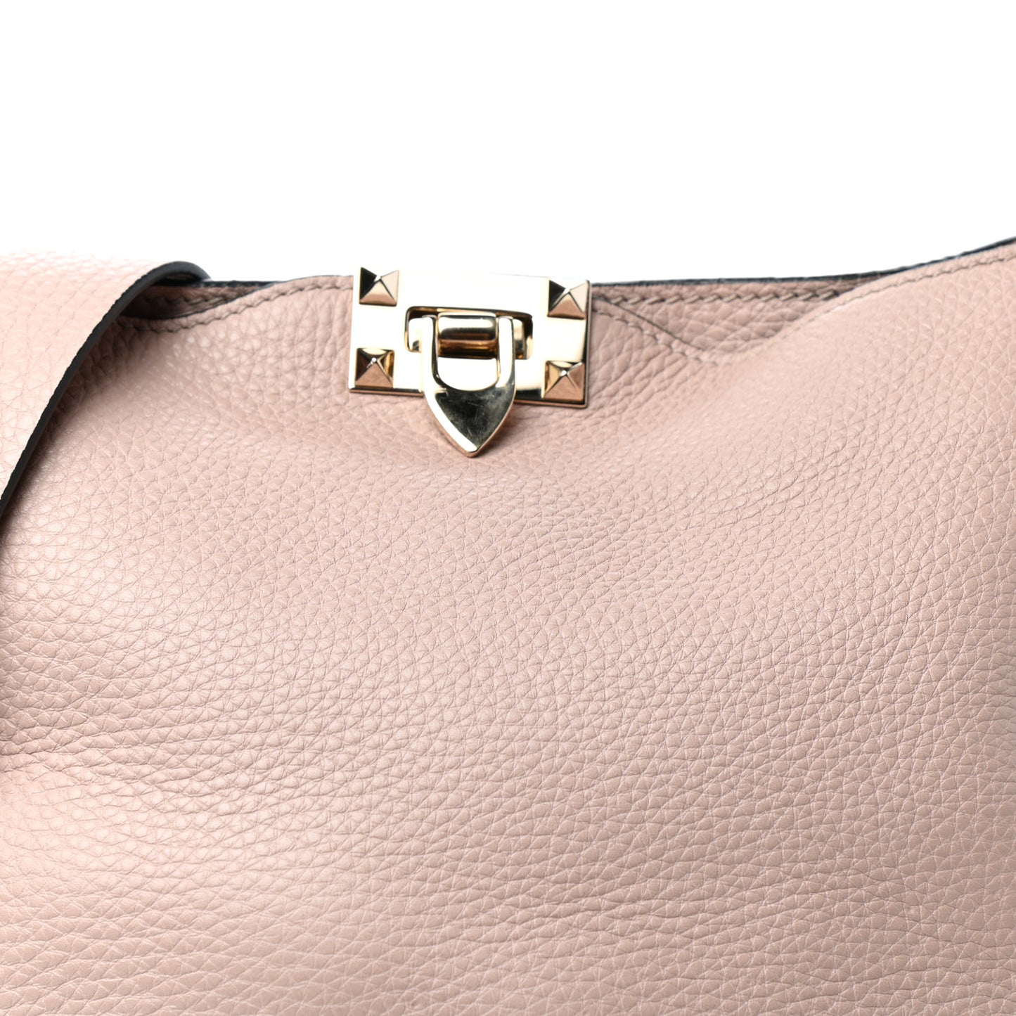 Pebbled Calfskin Small Rockstud Flip-Lock Messenger Bag Poudre