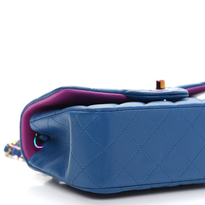 Chanel Lambskin Quilted Mini Rectangular Flap Blue Purple 8 of 9