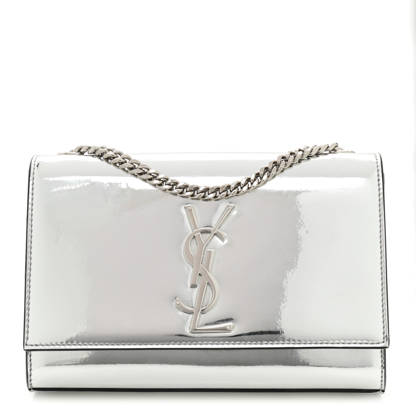 Vinyl Mirror Small Classic Monogram Kate Satchel Argento
