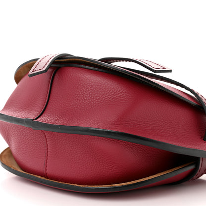 Loewe Grained Calfskin Small Gate Crossbody Bag Raspberry Wine 9 of 9