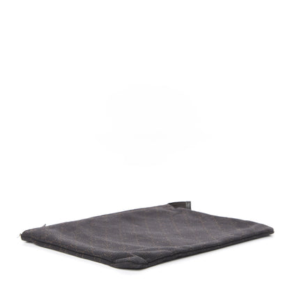 Gucci Denim Monogram Zip Top Pouch Brown 3 of 9