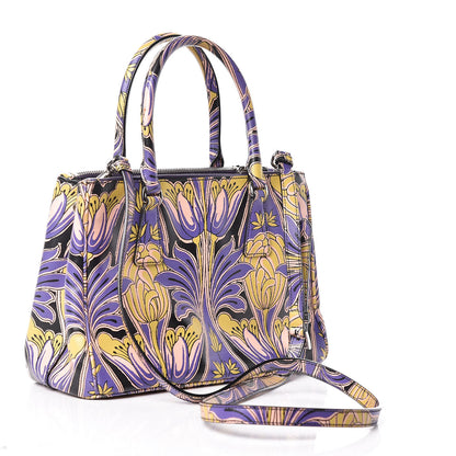 Prada Saffiano Tulip Print Small Galleria Double Zip Tote 3 of 10