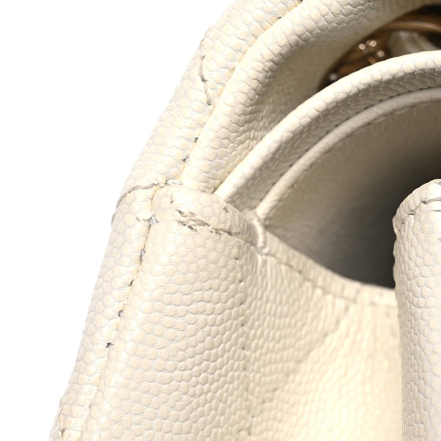 Caviar Quilted Jumbo Double Flap White