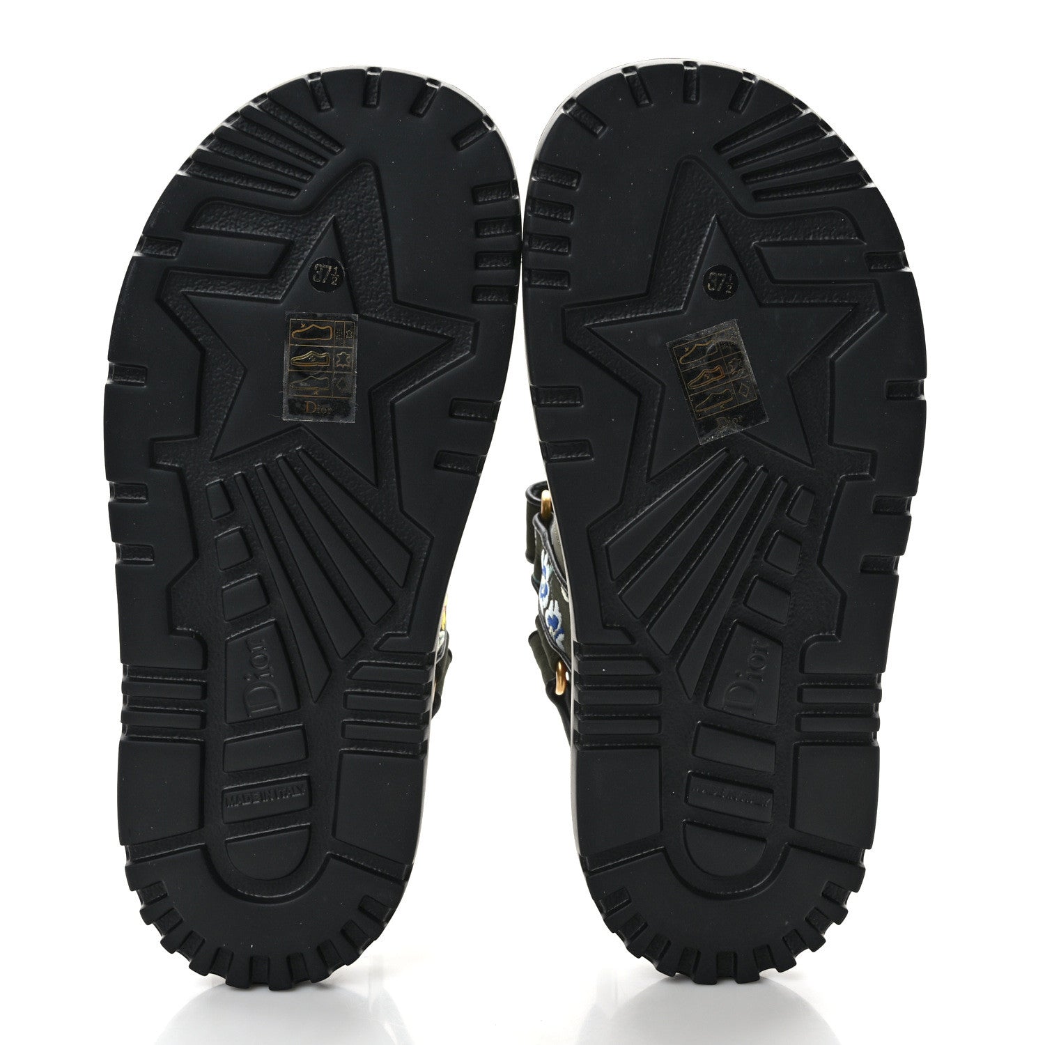 Christian Dior CHRISTIAN DIOR Technical Fabric Petites Fleurs Print Dioract Sandals 37.5 Kaki 5 of 7