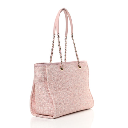 Chanel Lurex Boucle Small Deauville Tote Pink 3 of 11