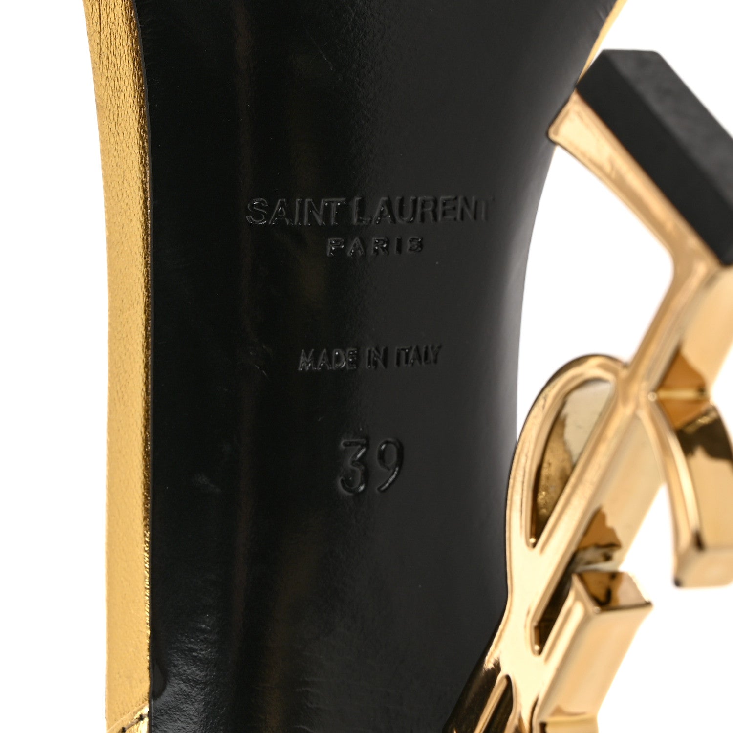 Saint Laurent Metallic Lambskin Opyum 110 Sandals 39 Oro 8 of 15