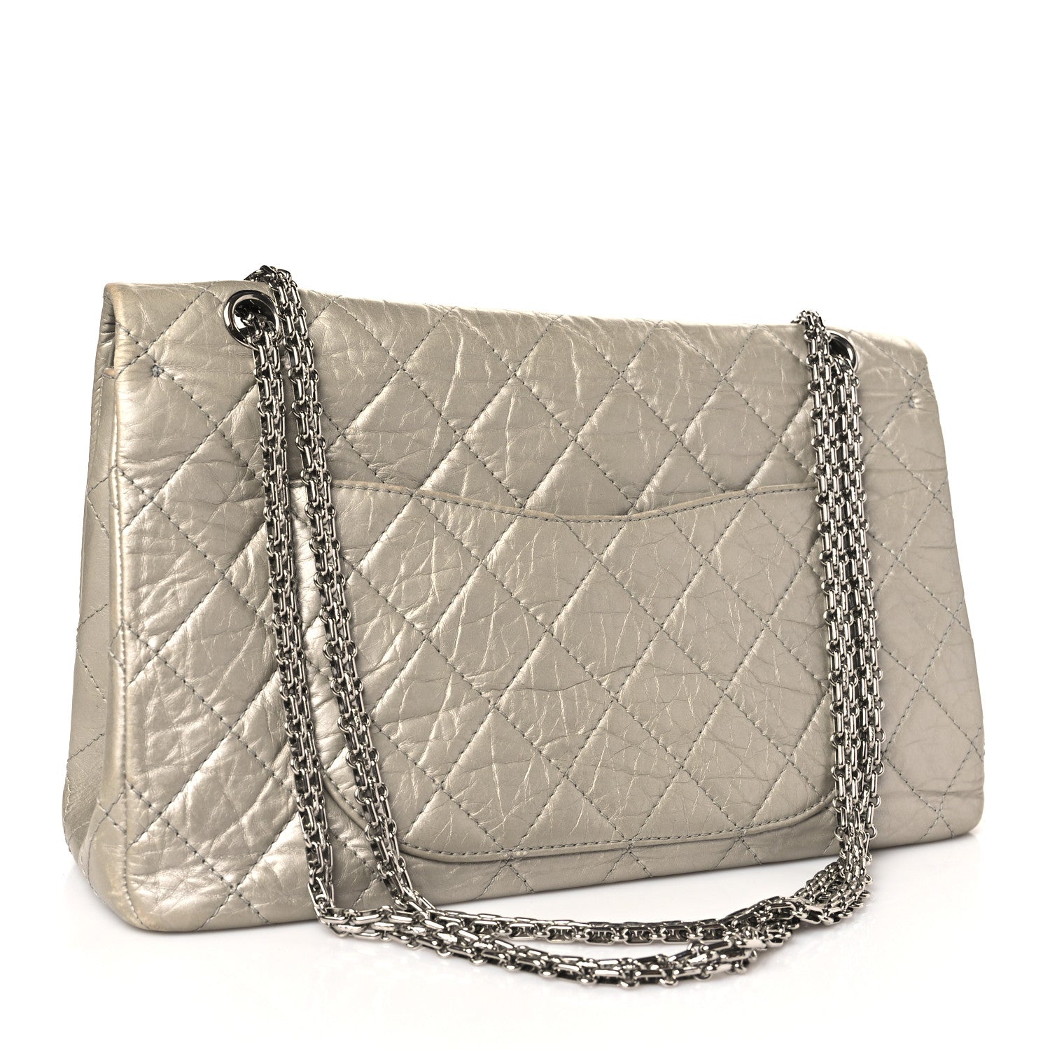 Chanel Metallic Aged Calfskin Quilted 2.55 Reissue 227 Flap Grey 3 of 10