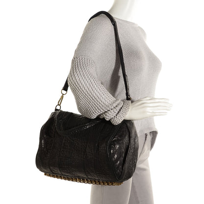 Alexander Wang Pebbled Lambskin Rocco Black Antique Brass Hardware 2 of 8