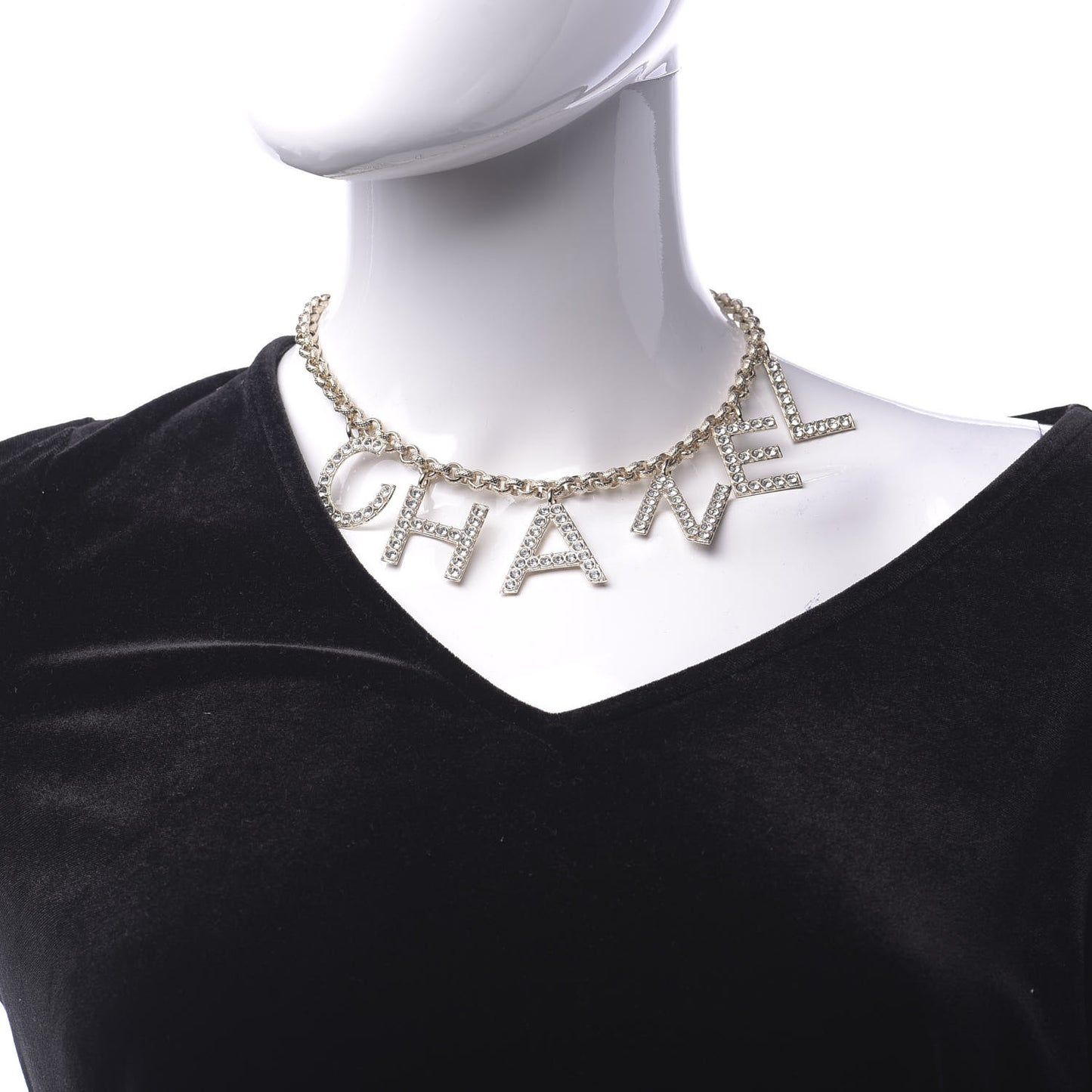 Crystal City of Lights Letter Chain Necklace Gold