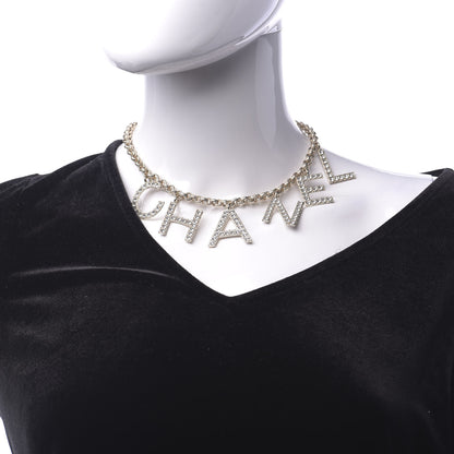 Chanel Crystal City of Lights Letter Chain Necklace Gold 2 of 6