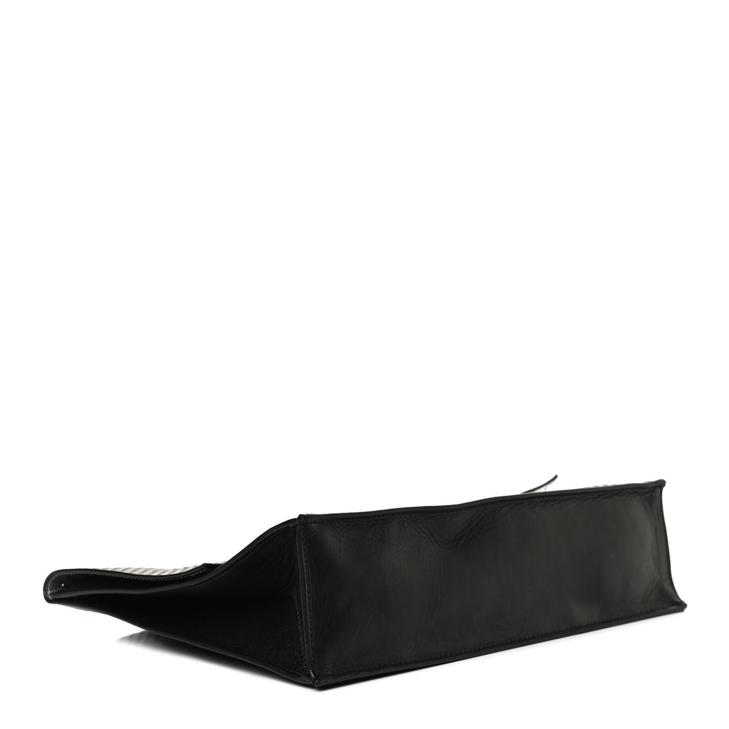 Lambskin Perforated Small Lunch Bag Clutch Black