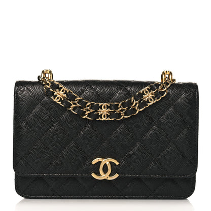 Chanel Caviar Quilted Coco First Wallet On Chain WOC Black 1 of 11
