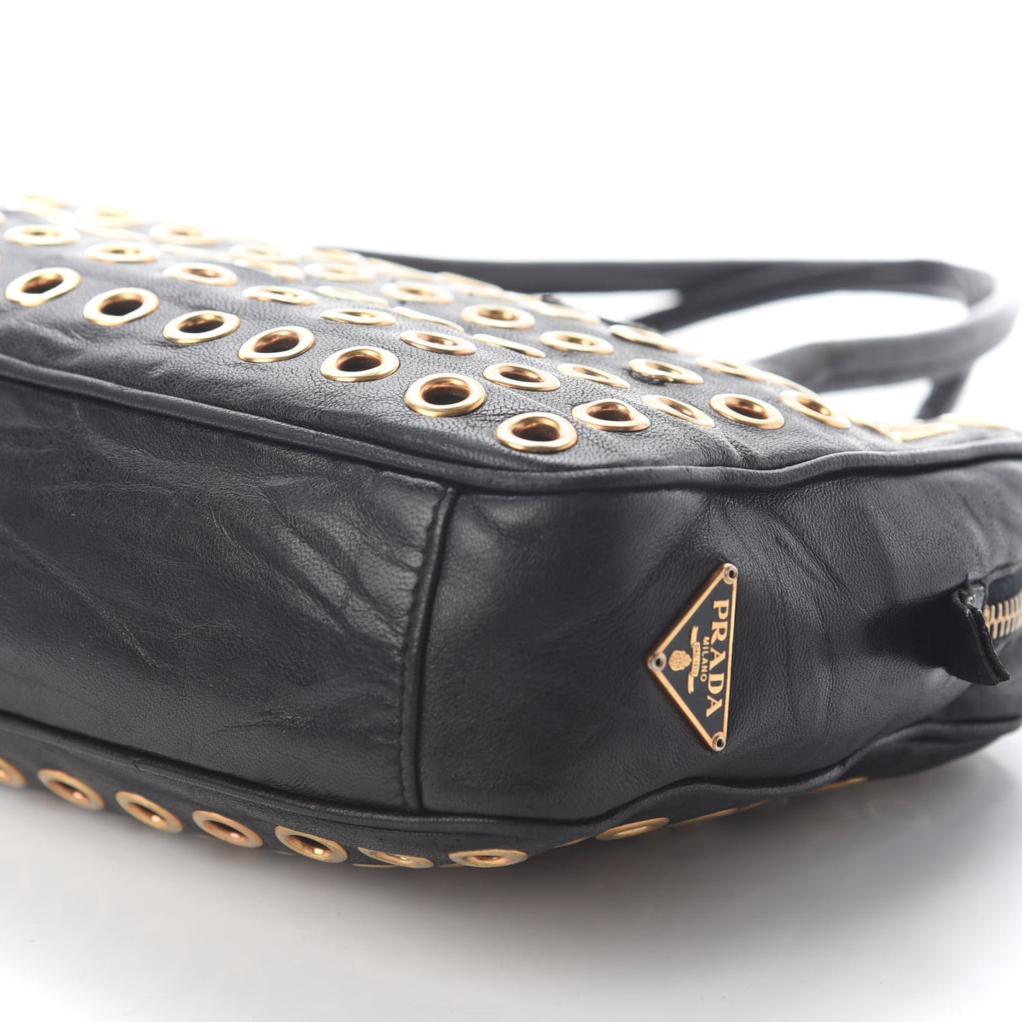 Nappa Metal Grommet Bauletto Black