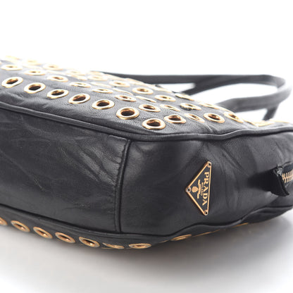 Prada Nappa Metal Grommet Bauletto Black 7 of 7