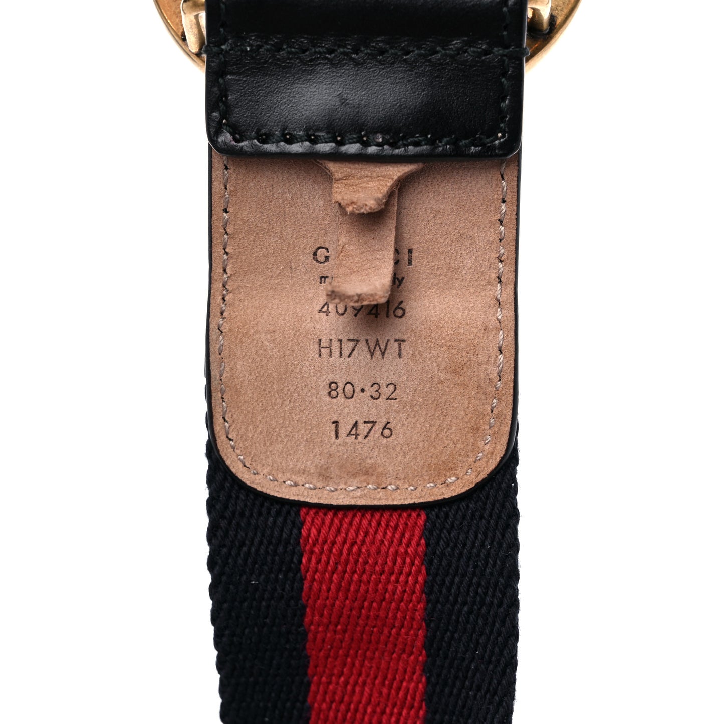 Nylon Calfskin Double G Web 40mm Belt 80 32 Blue Red Black