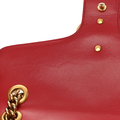 Gucci Calfskin Matelasse Small GG Marmont Shoulder Bag Hibiscus Red 11 of 16