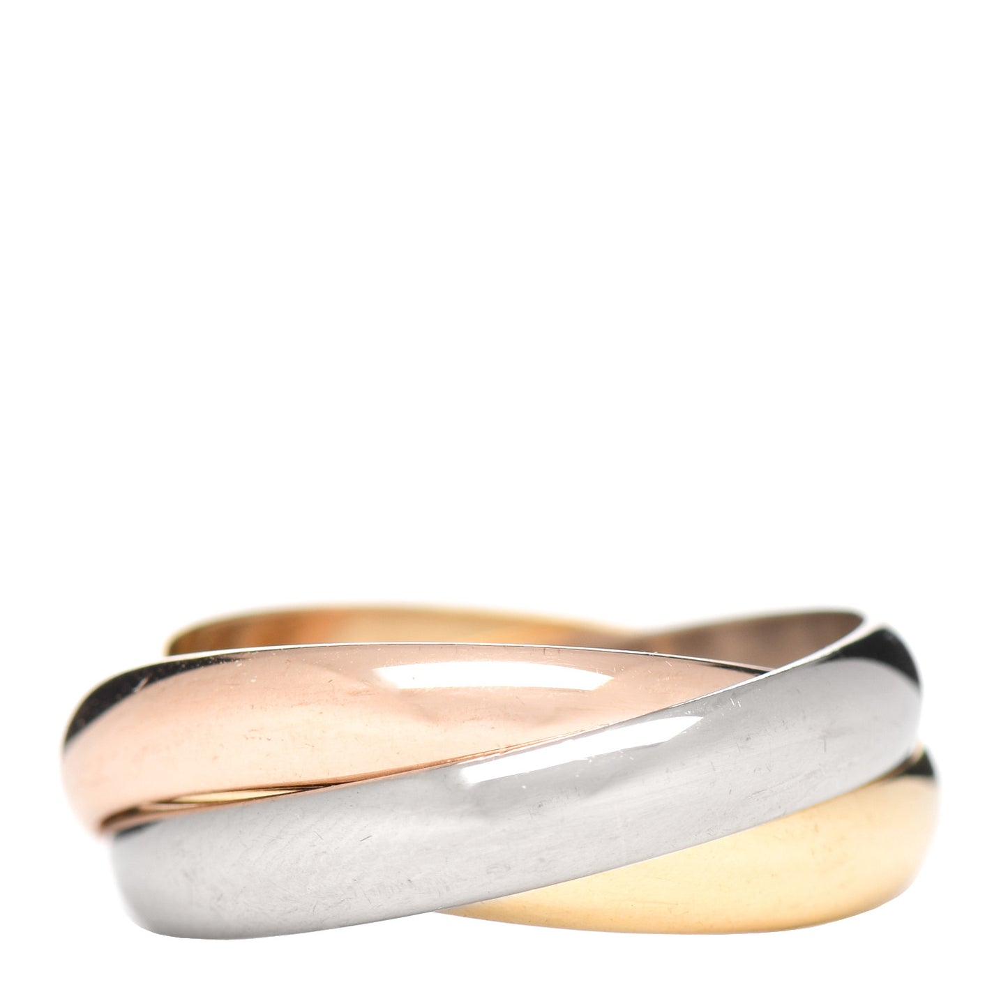 18K Pink Yellow White Gold Classic Trinity Ring 53 6.25
