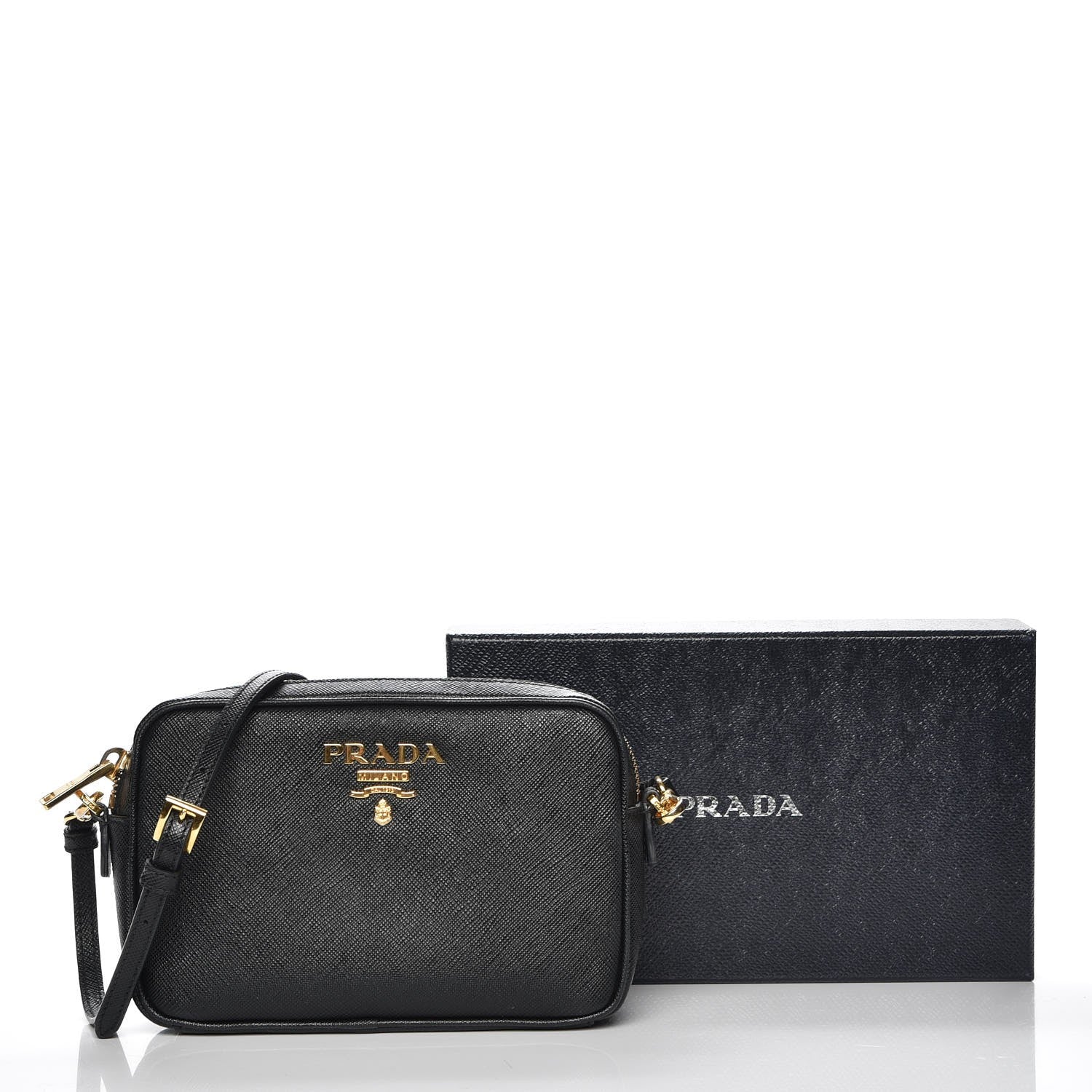 Prada Saffiano Mini Camera Crossbody Bag Nero Black 9 of 9