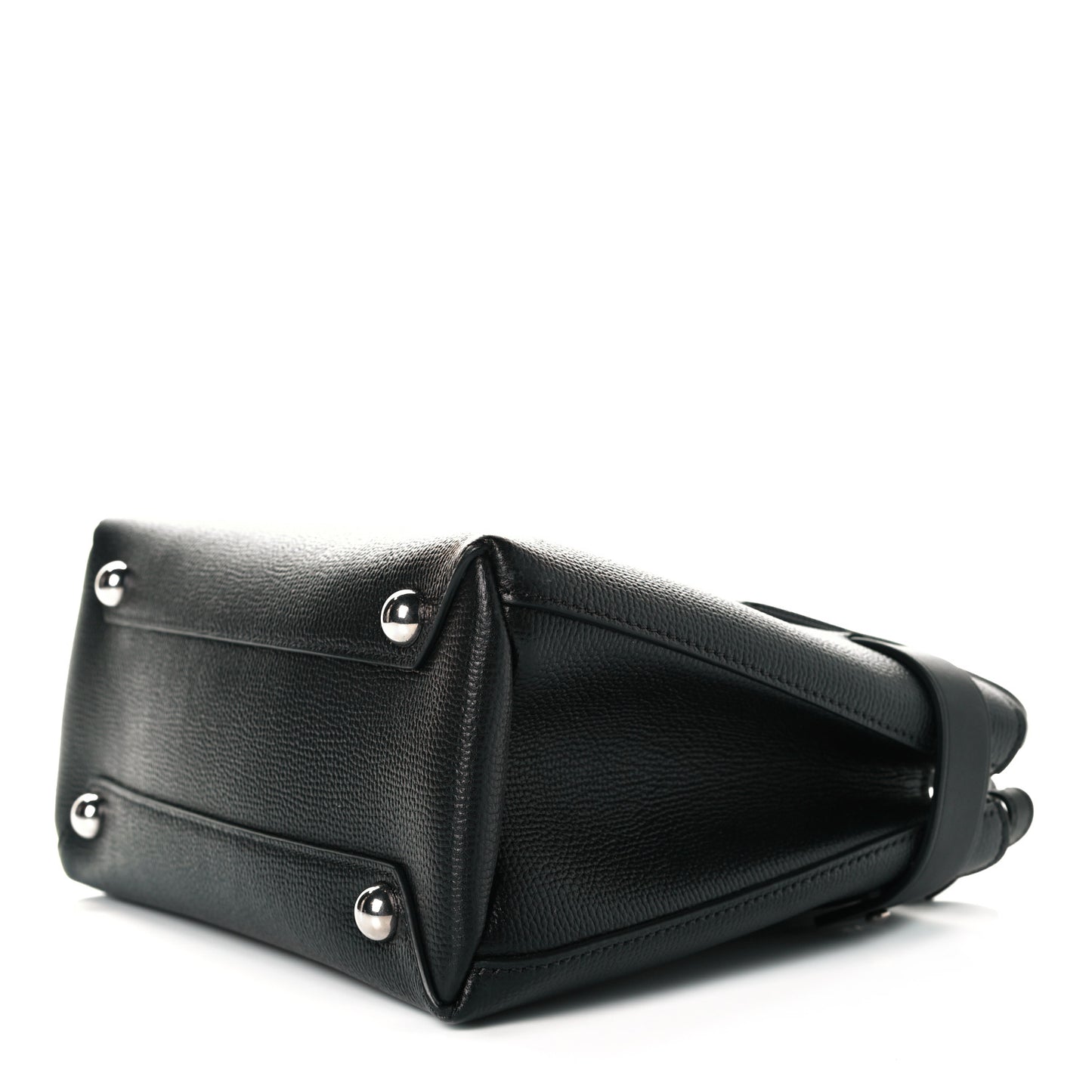 Grainy Calfskin House Check Small Banner Tote Black