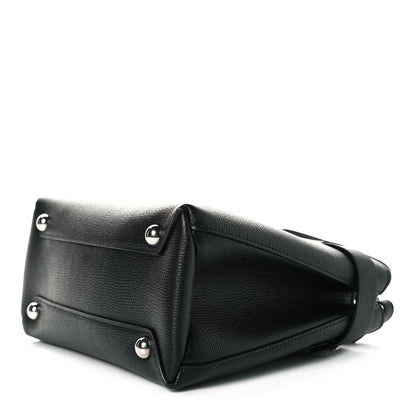 Burberry Grainy Calfskin House Check Small Banner Tote Black 6 of 11