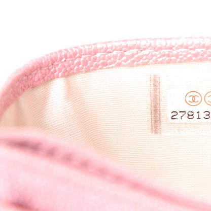 Chanel Iridescent Caviar Quilted Card Holder Rose Pink 7 of 10