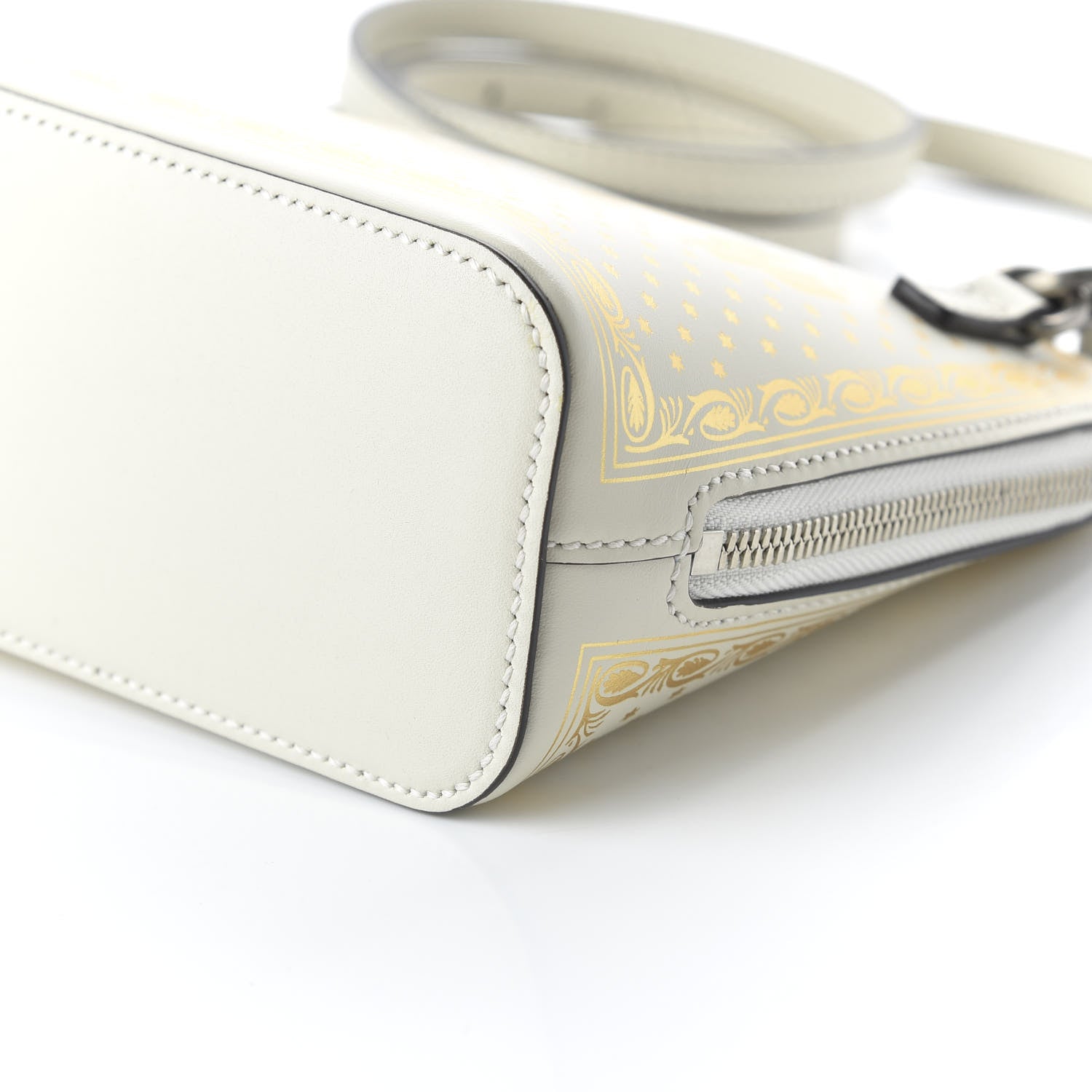 Gucci X SEGA Calfskin GUCCY Stars Mini Dome Shoulder Bag Mystic White Gold 7 of 11